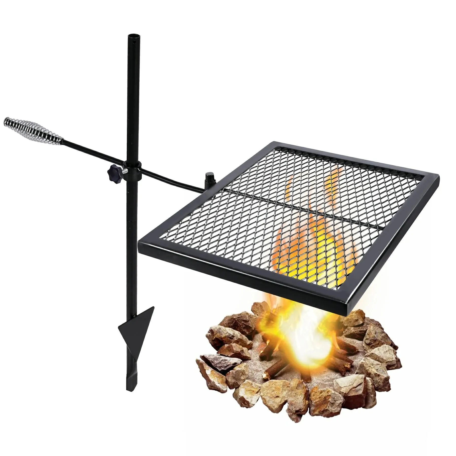 REDCAMP Swivel Campfire Grill Heavy Duty Steel Grate Redcamp