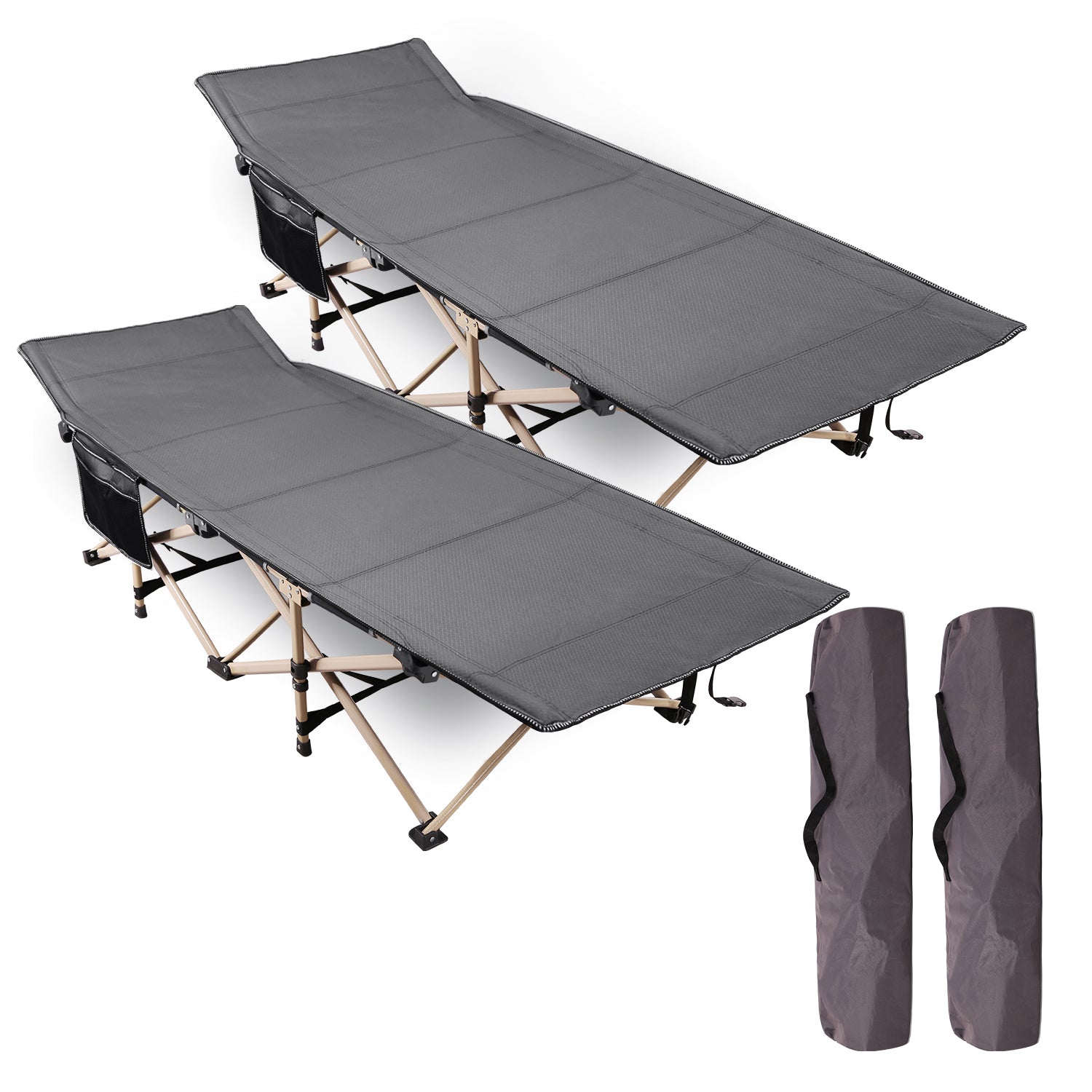 Folding Camping Cots for Adults Heavy Duty, Blue Grey