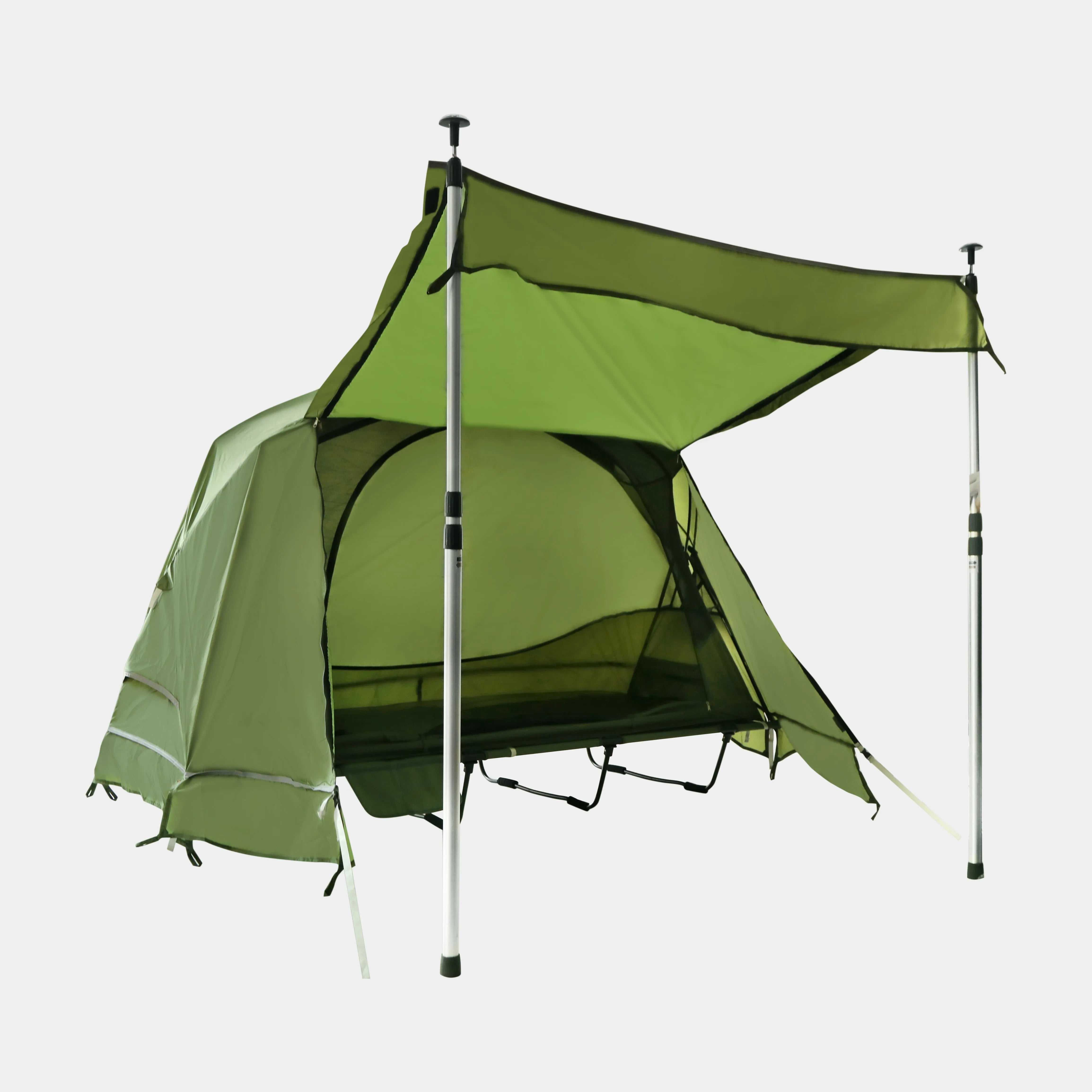 single person cot tent Green with 36-70" Rope Folding Camping Cot Tent for 1 Person