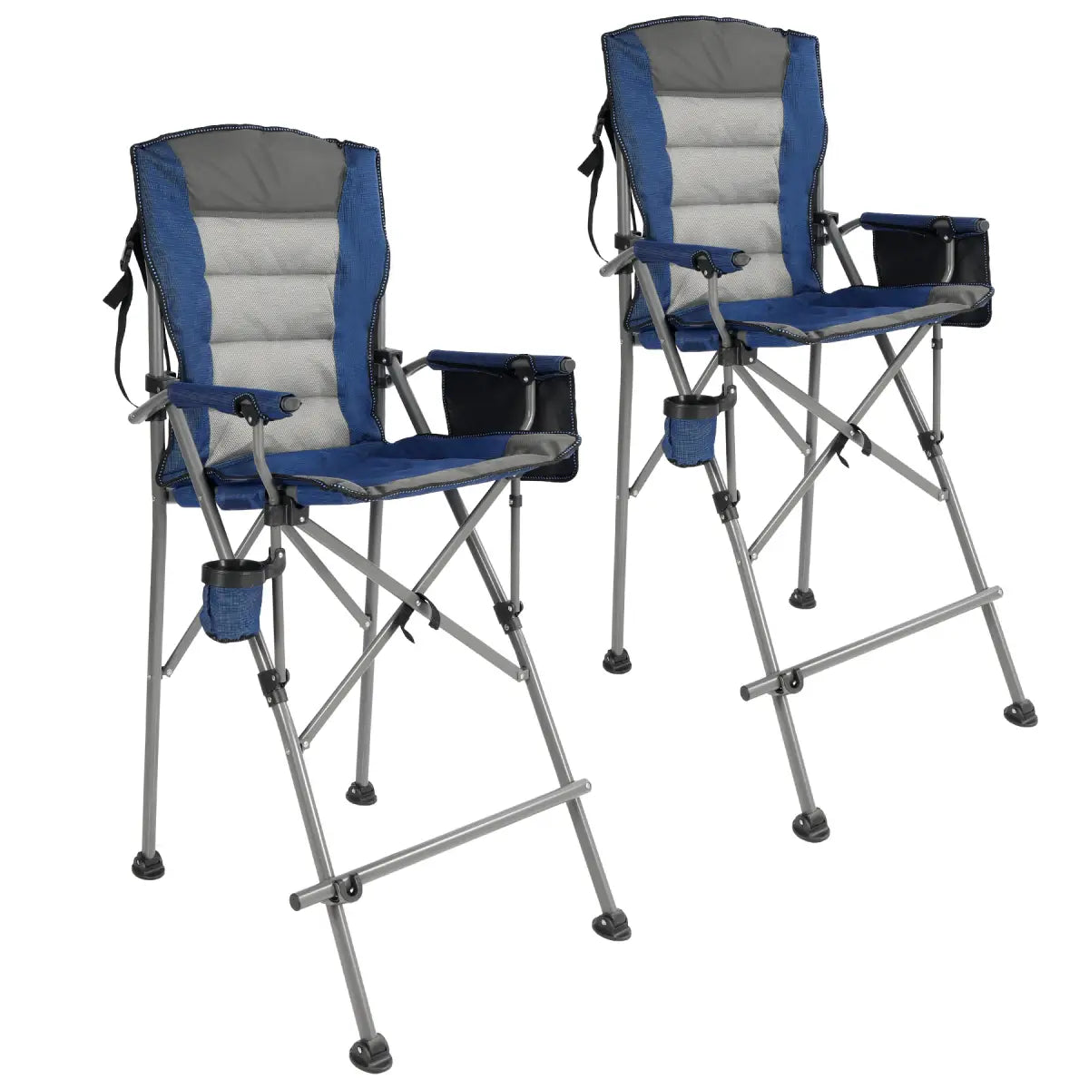 Bar Height Extra Tall Folding Chairs with High Back Padded Seat and Arms
