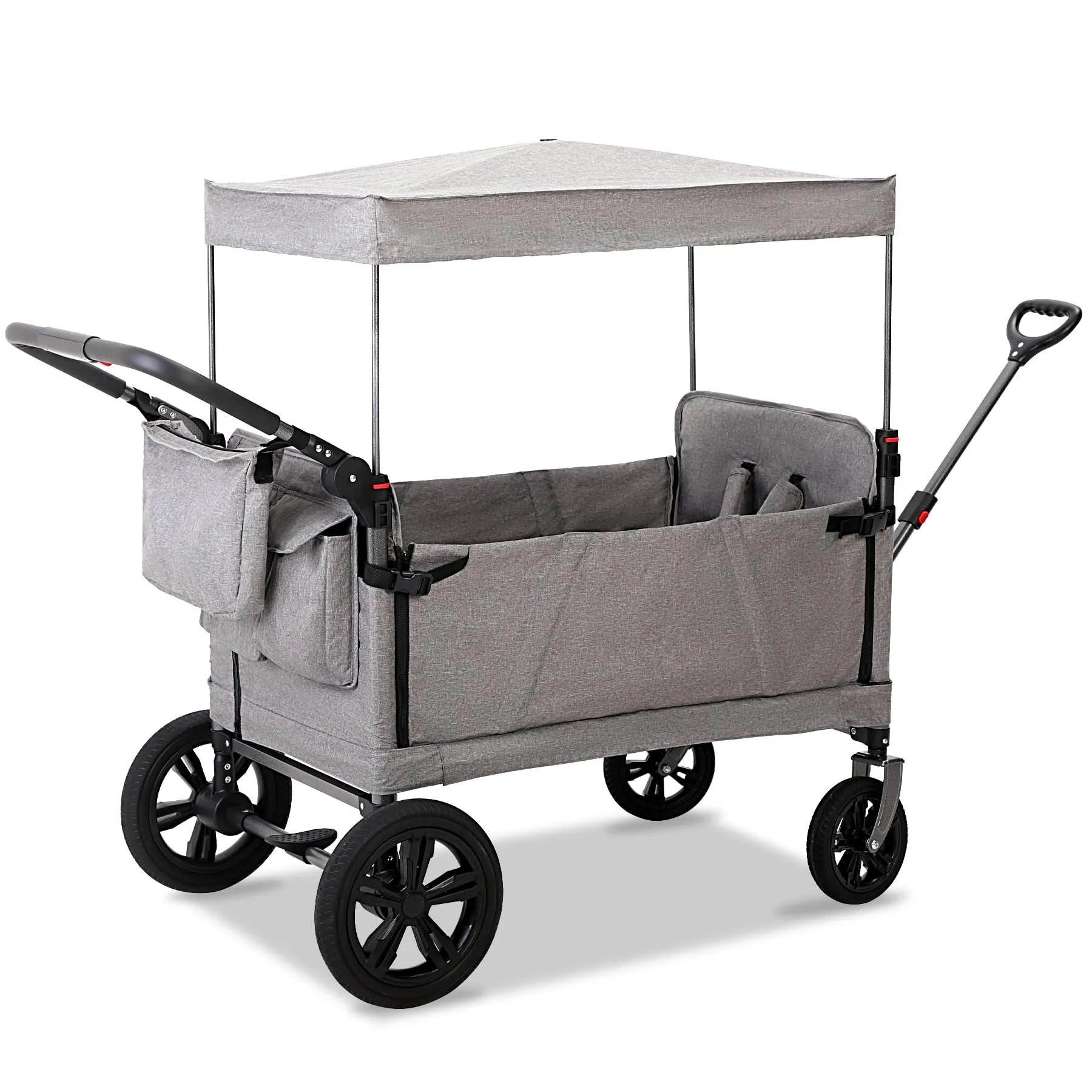 push and pull wagon stroller Stroller Wagon for 2 Kids ,Foldable Push Pull Wagon with Canopy