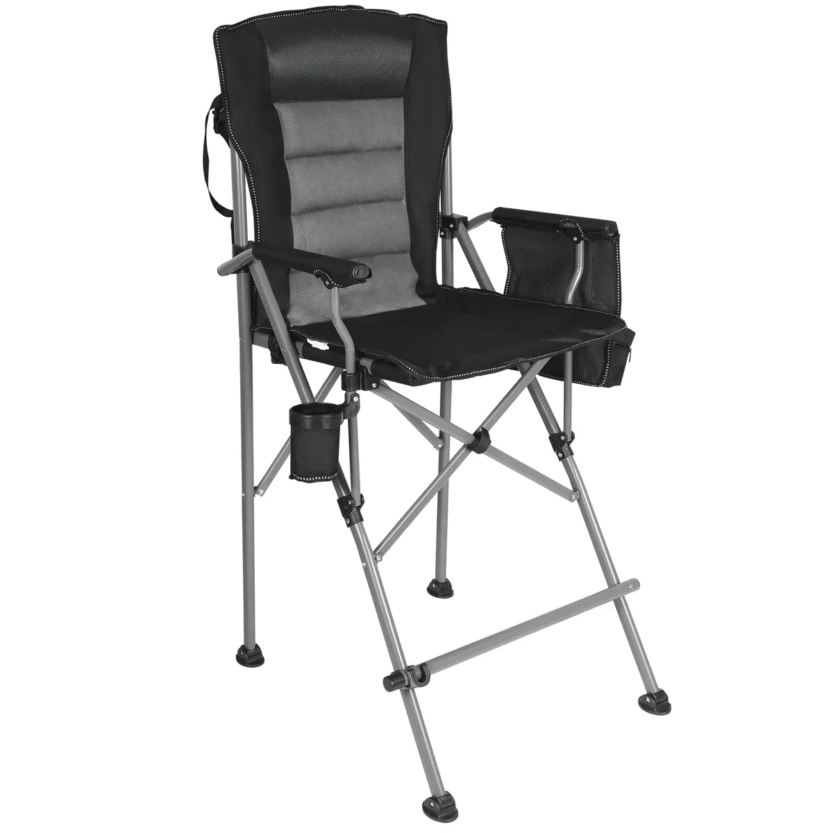 Extra Tall Bar Height Foldable Director Chairs for Adults with High Back and Hard Arms, Support 330lbs