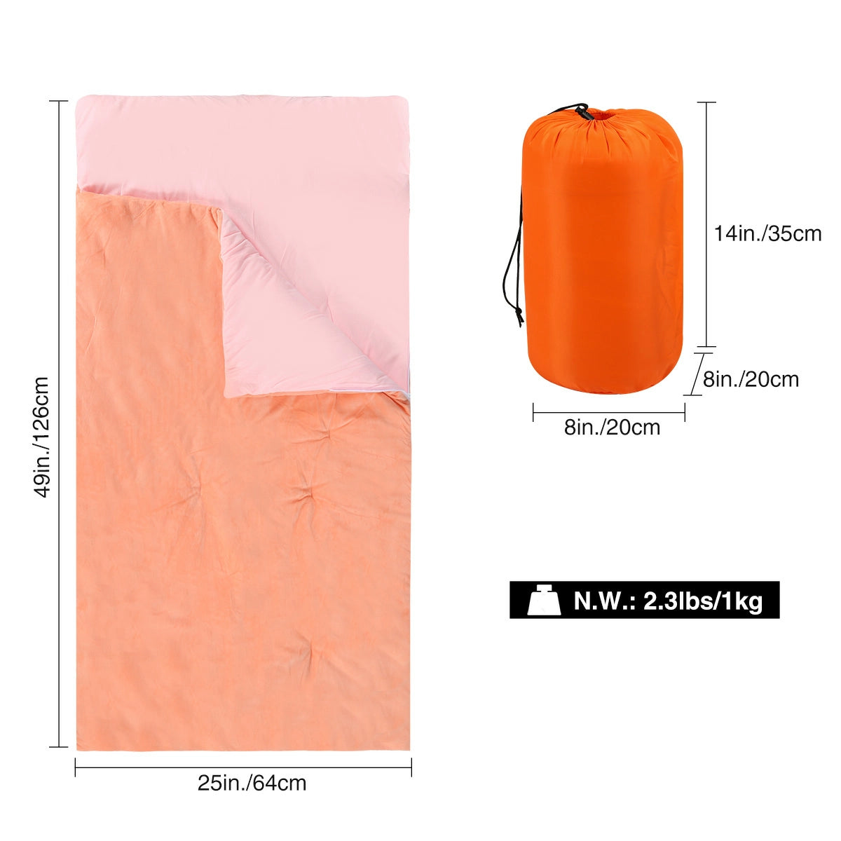 Soft Cotton Sleeping Bag for Boys and Girls Blue Pink