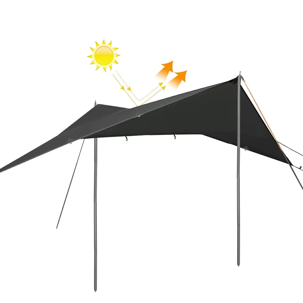 REDCAMP Lightweight Camping Tarp,Waterproof Tarp Shelter 10x10ft Black / 10x12ft