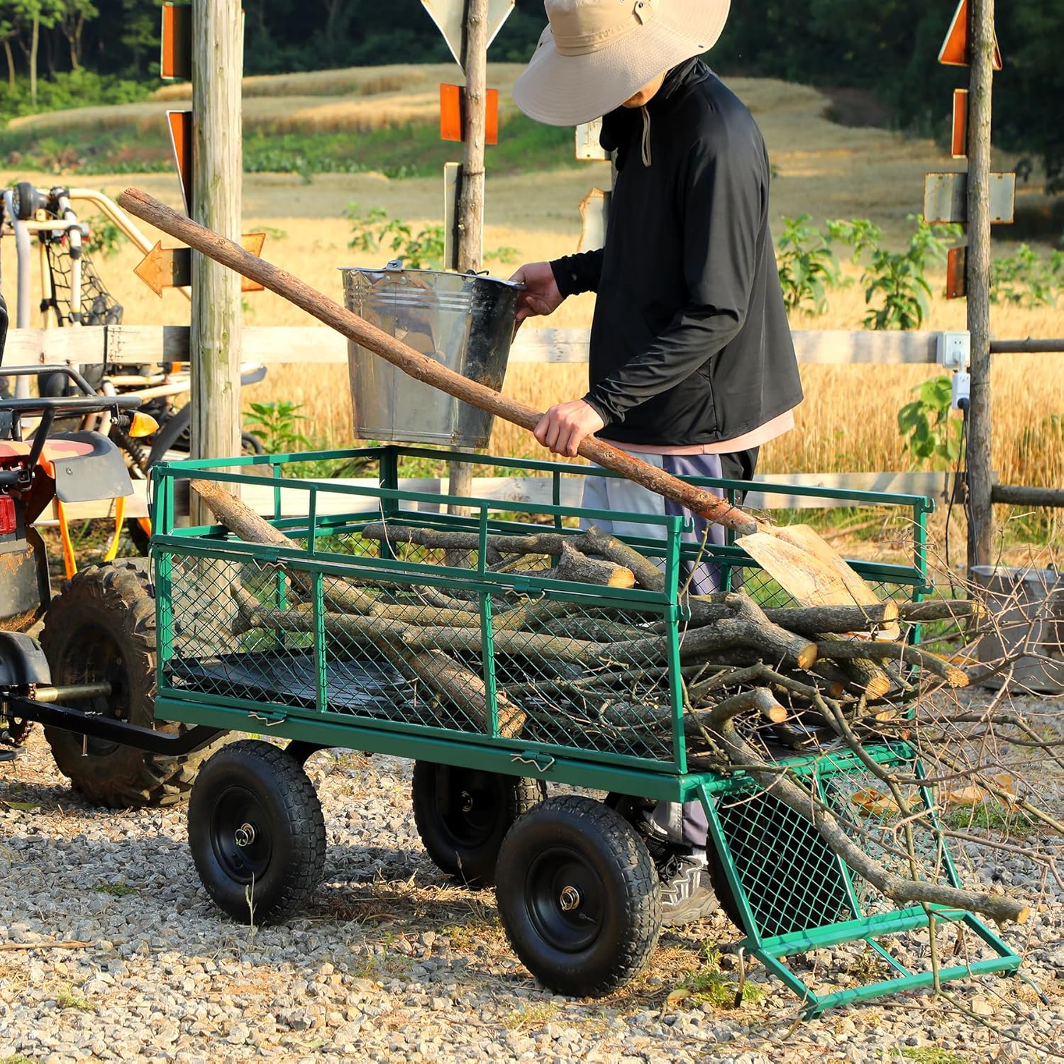 Redcamp Heavy-duty Steel Garden Cart for Easy Gardening