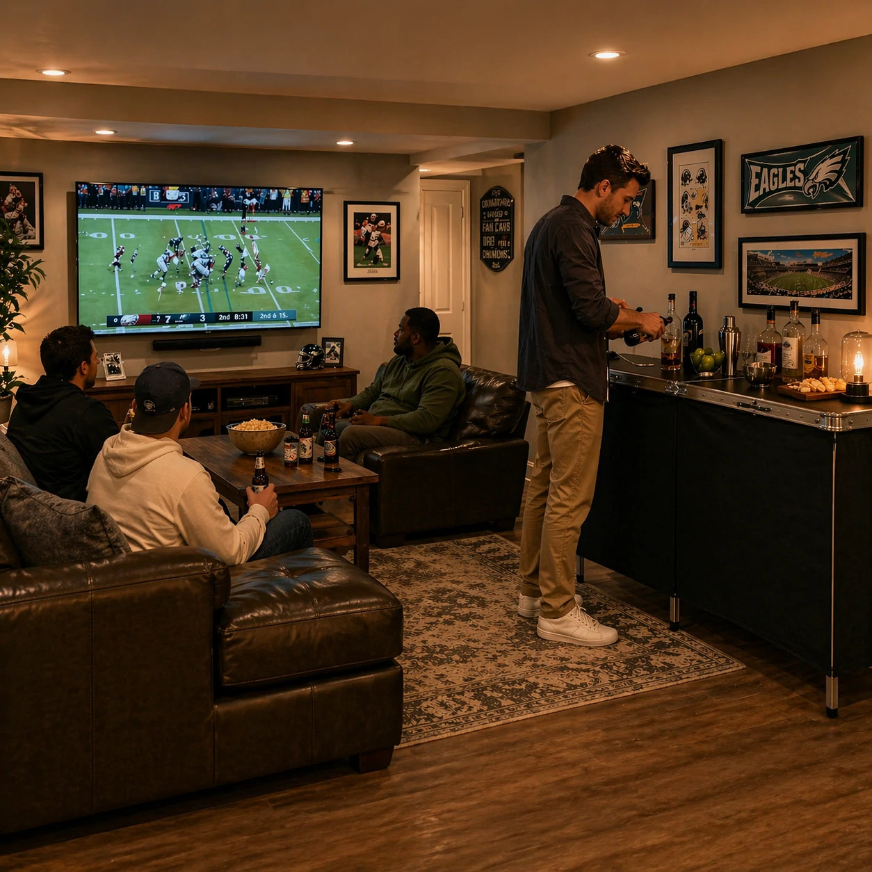 Extra Long Folding Portable Bar Table for Events with Double Layer