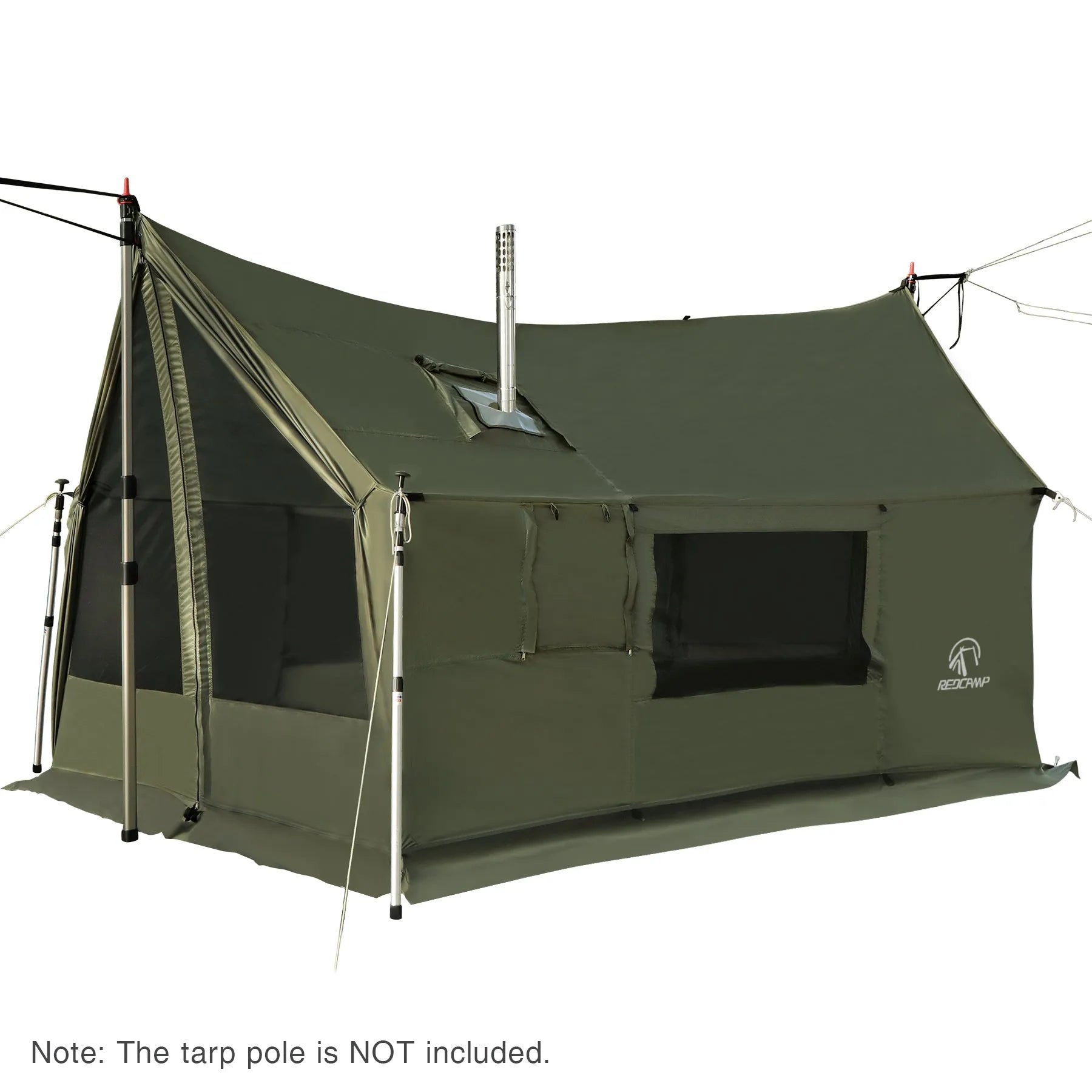 best hot tents Redcamp 4-6 Person Hammock Hot Tent for Camping with Stove Jack Army Green / Tent+pole