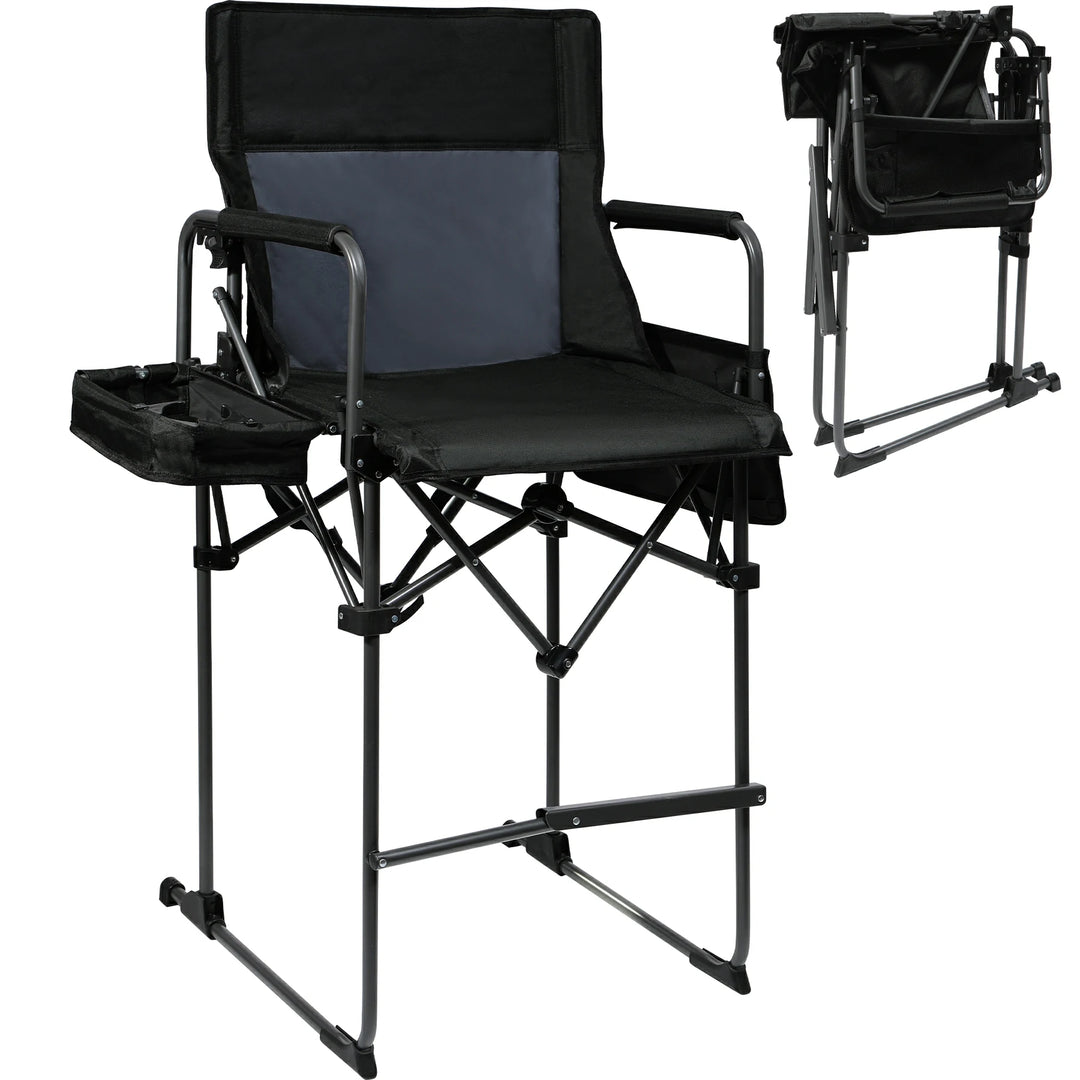 Extra Tall Folding Director Camping Chair with Side Table