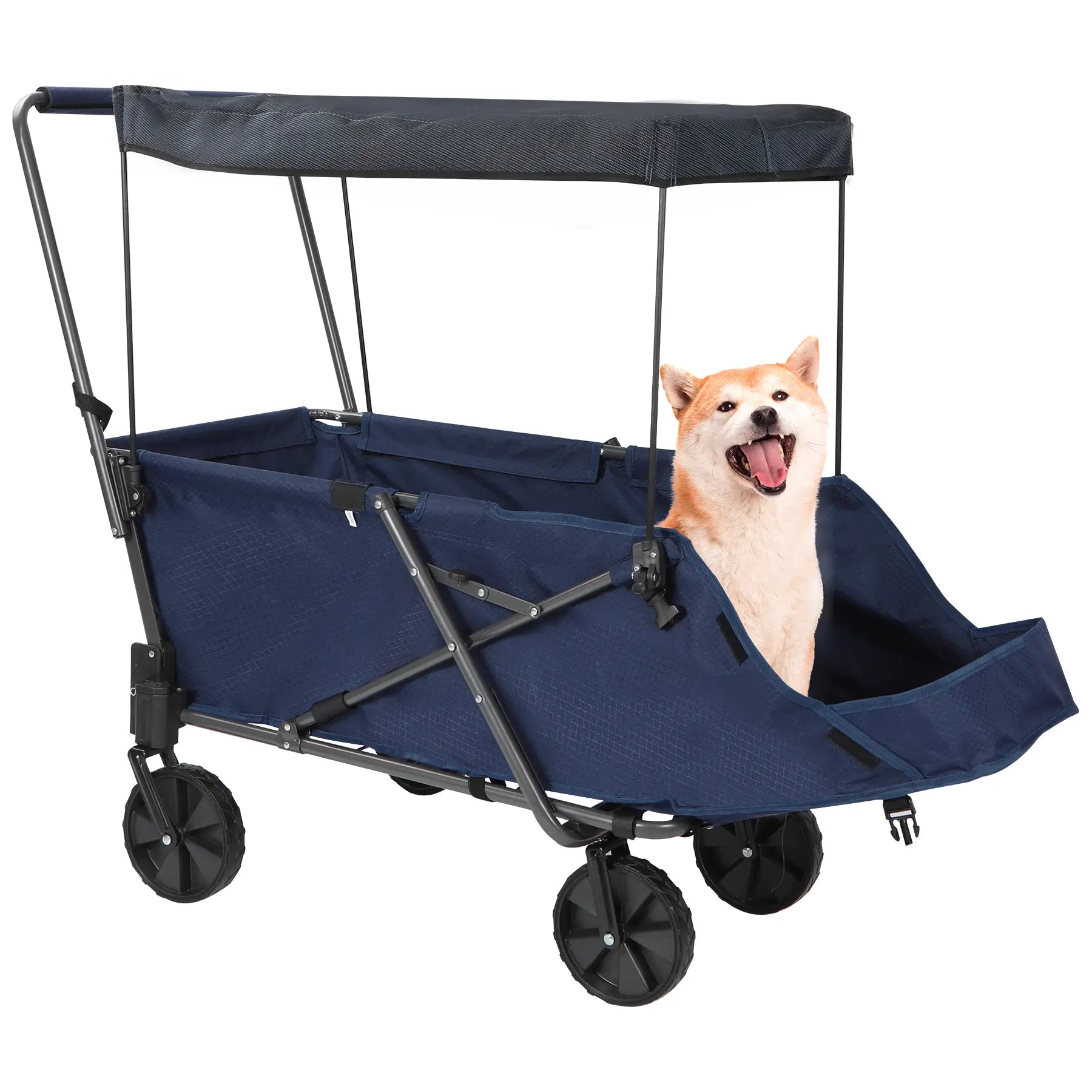 REDCAMP Folding Dog Wagon with Removable Canopy
