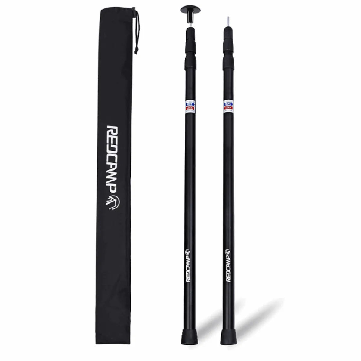 tent pole adjustable Redcamp Telescoping Tarp Poles Black / 3 Section