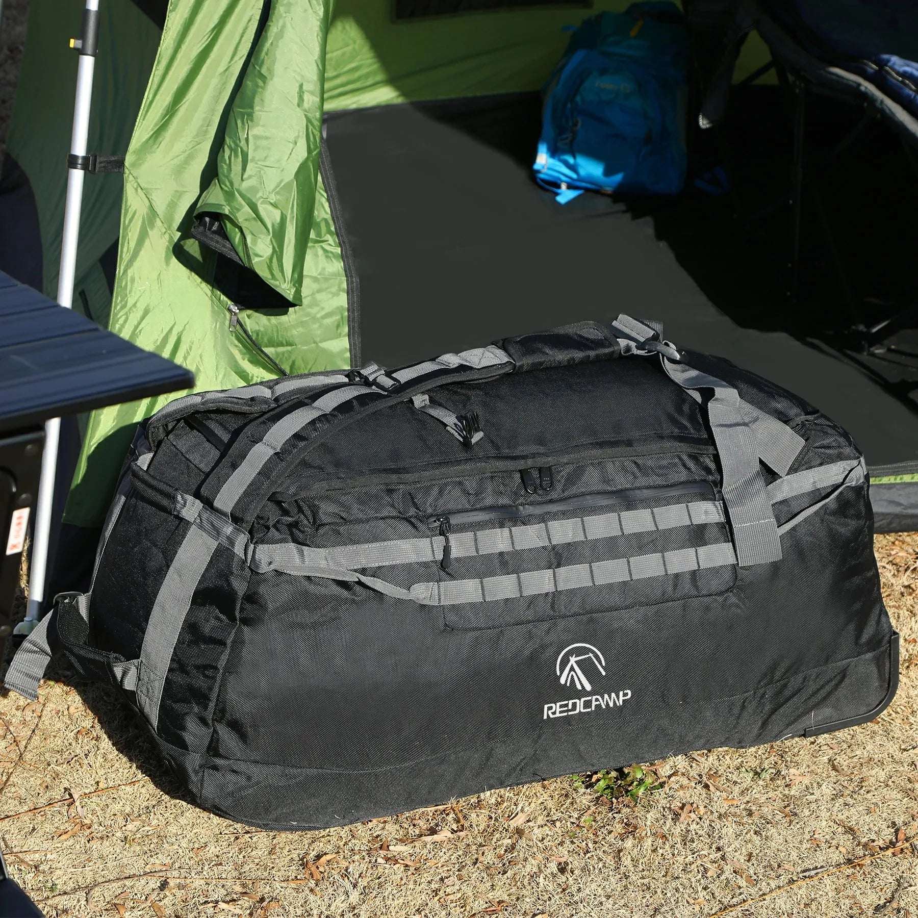 Duffel bag with wheels and backpack straps sales