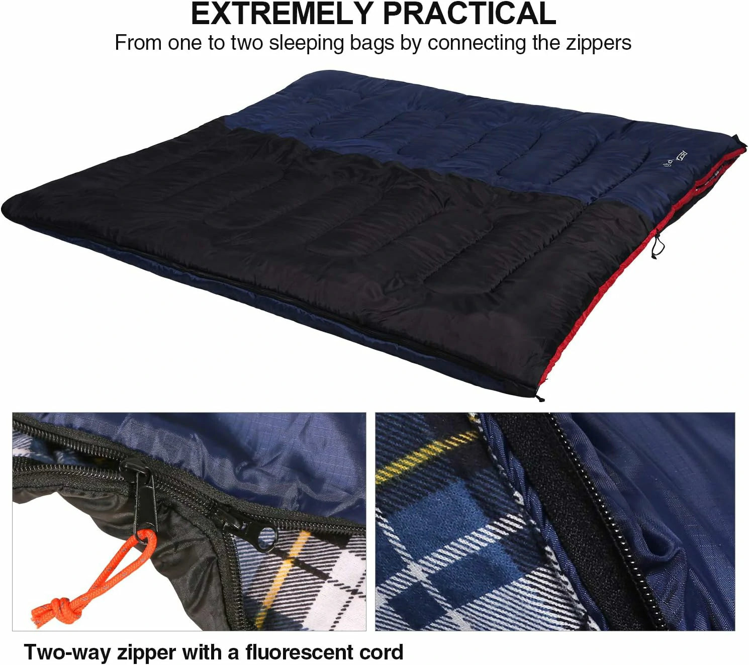 REDCAMP Cotton Flannel Sleeping Bag for Camping Backpacking