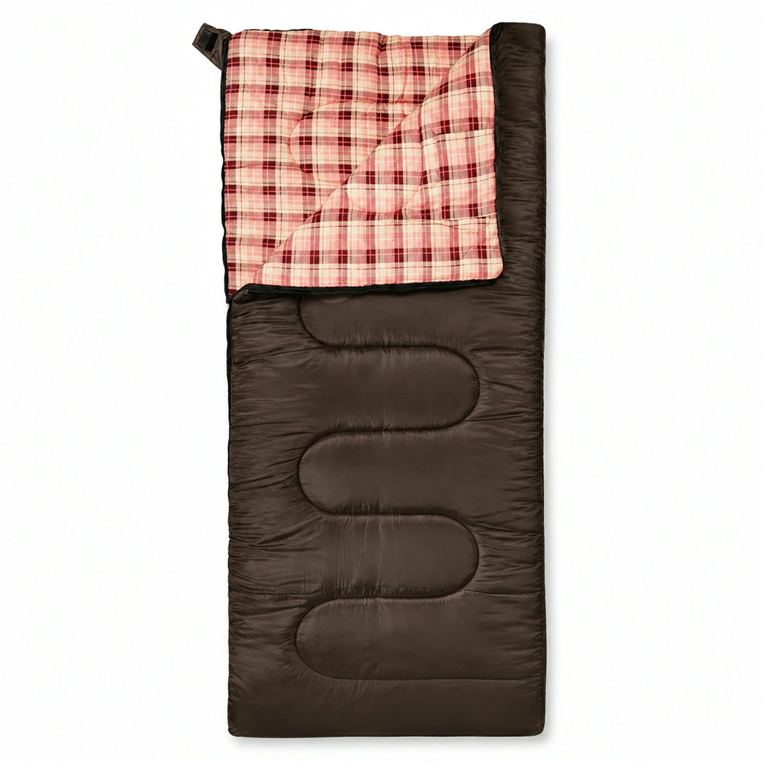 Cotton Flannel Rectangular Sleeping Bag 32–77°F