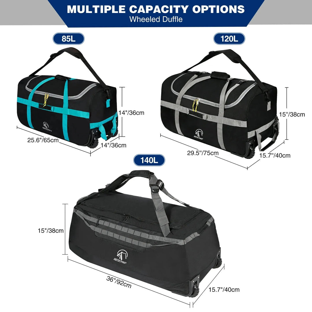 Foldable Duffle Bag with Wheels for Travel 85/120L - Redcamp