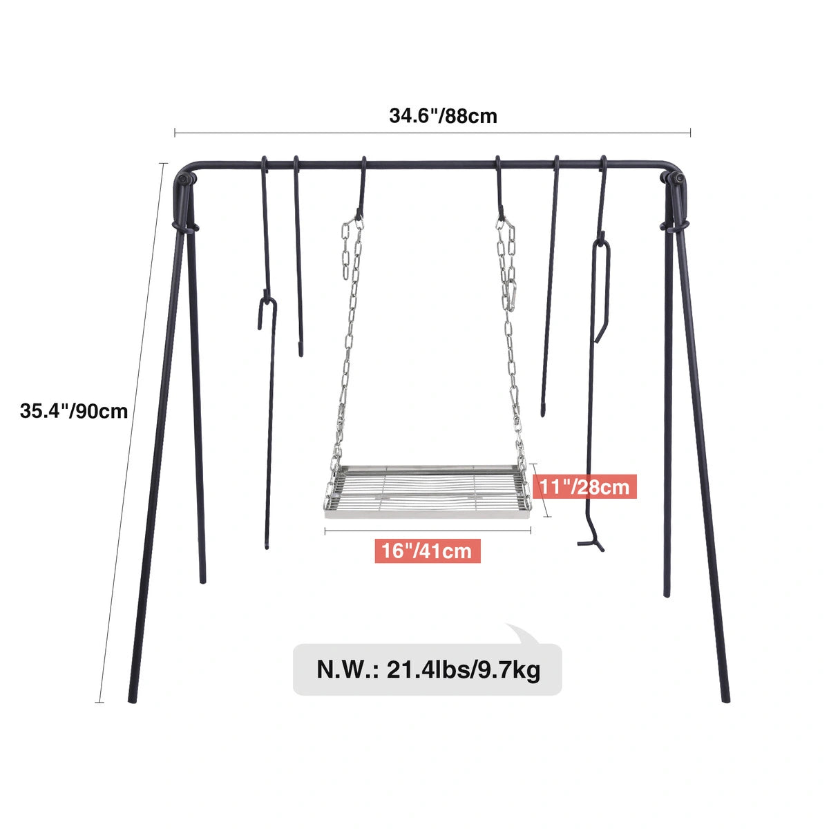 REDCAMP Campfire Grill Swing Stand for Cooking