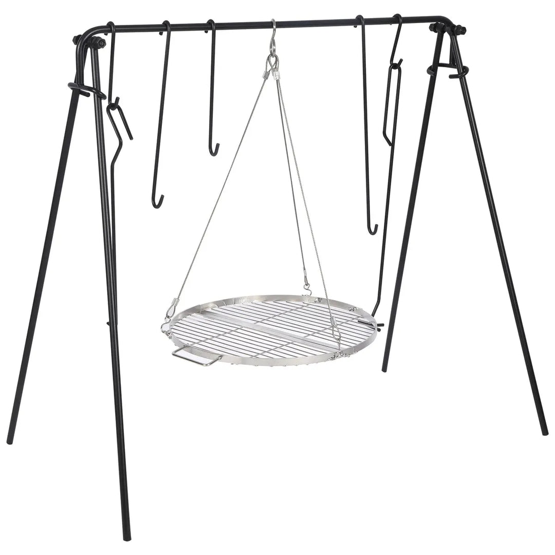 Portable Hanging Campfire Swing Grill Stand with Dutch Oven Lid Lifter & Hooks For Outdoor Cooking - Redcamp