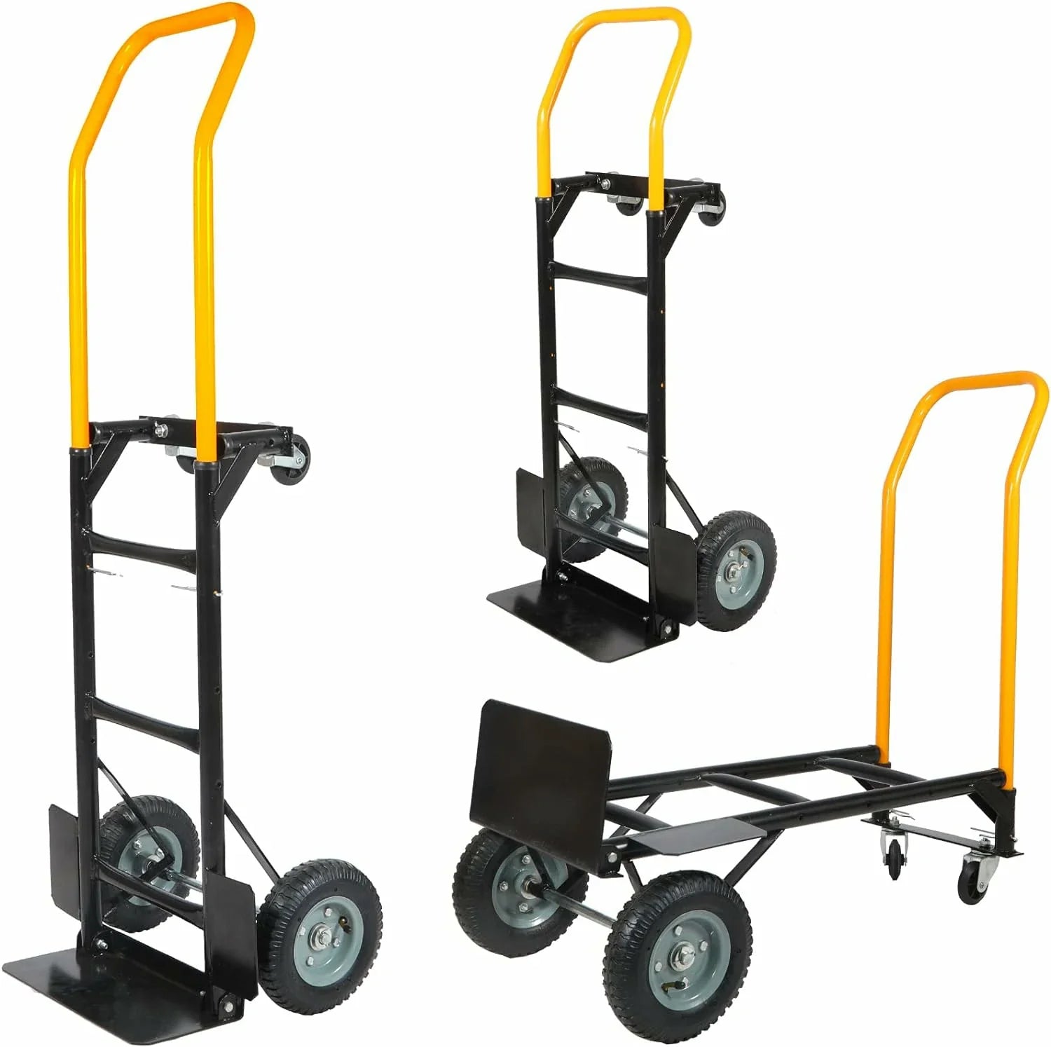 REDCAMP Folding Aluminum 2 in 1 Convertible Hand Truck Dolly