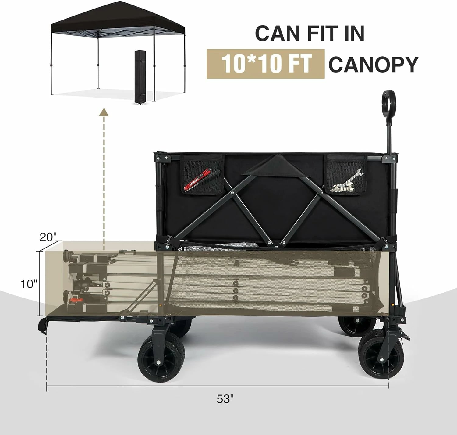 REDCAMP Large Collapsible Double Decker Wagon