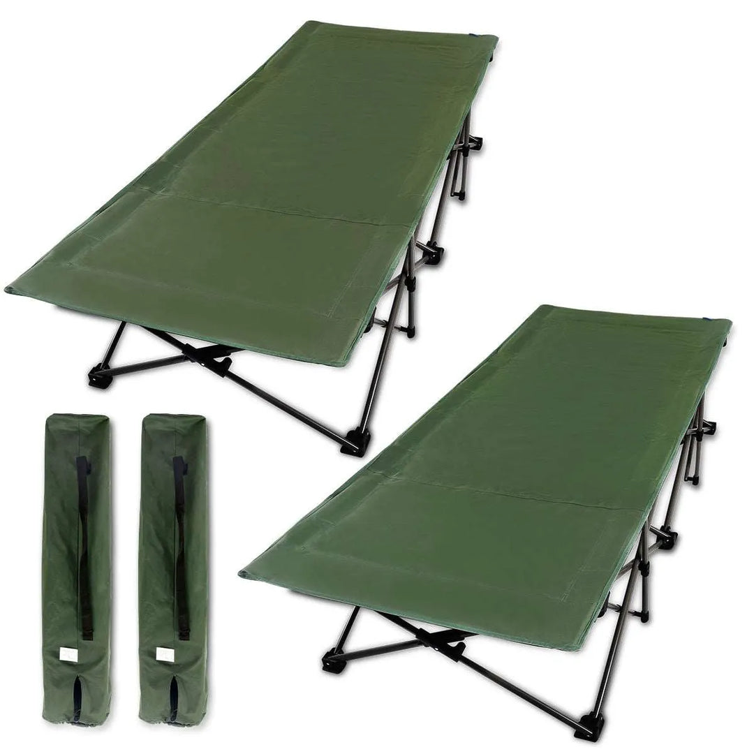 Extra Wide Folding Camping Cot for Adults, Grey Blue Green - Redcamp