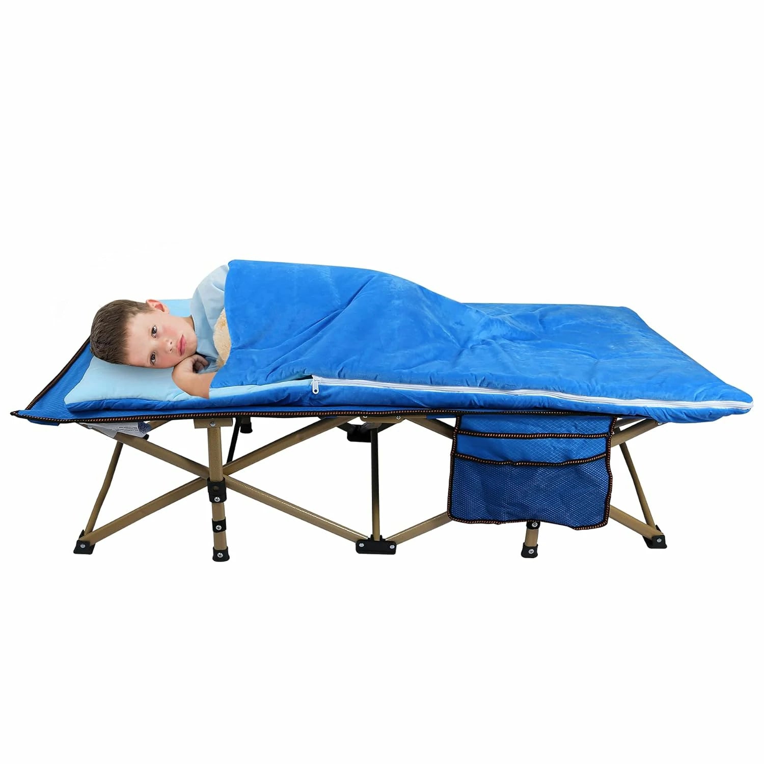REDCAMP Extra Long Toddler cot with Sleeping Bag