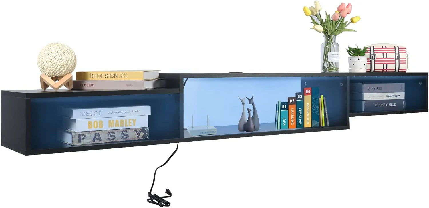 REDCAMP Floating TV Shelf Wall Mounted