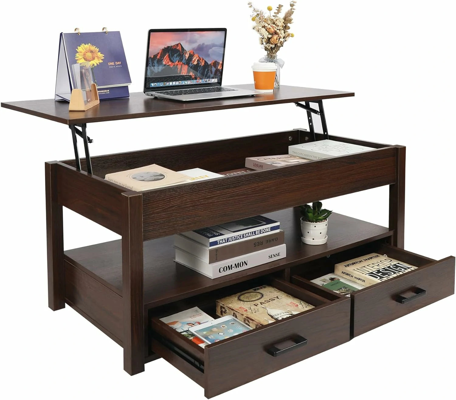 REDCAMP Lift Top Coffee Table with Storage