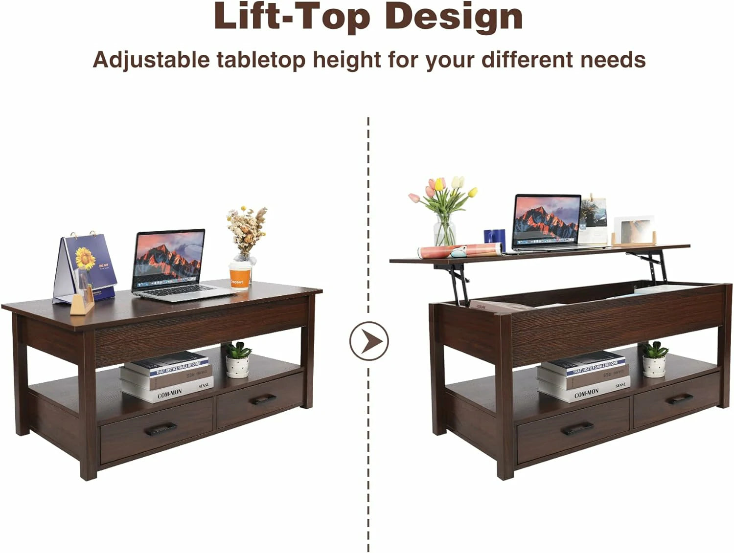REDCAMP Lift Top Coffee Table with Storage