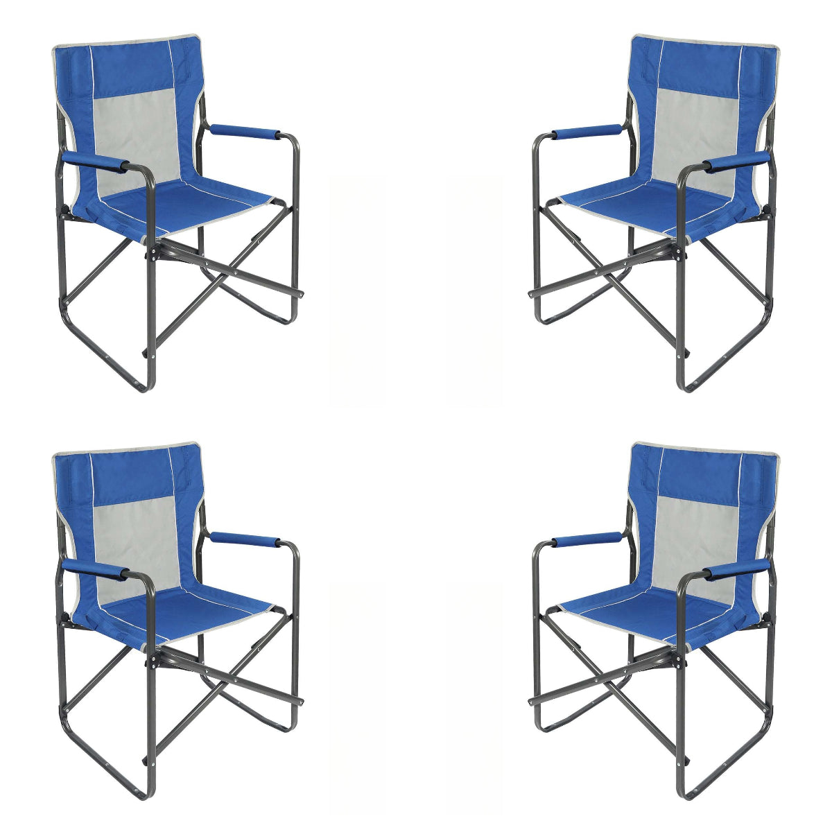 Foldable Camping Director's Chair with Breathable Mesh Back