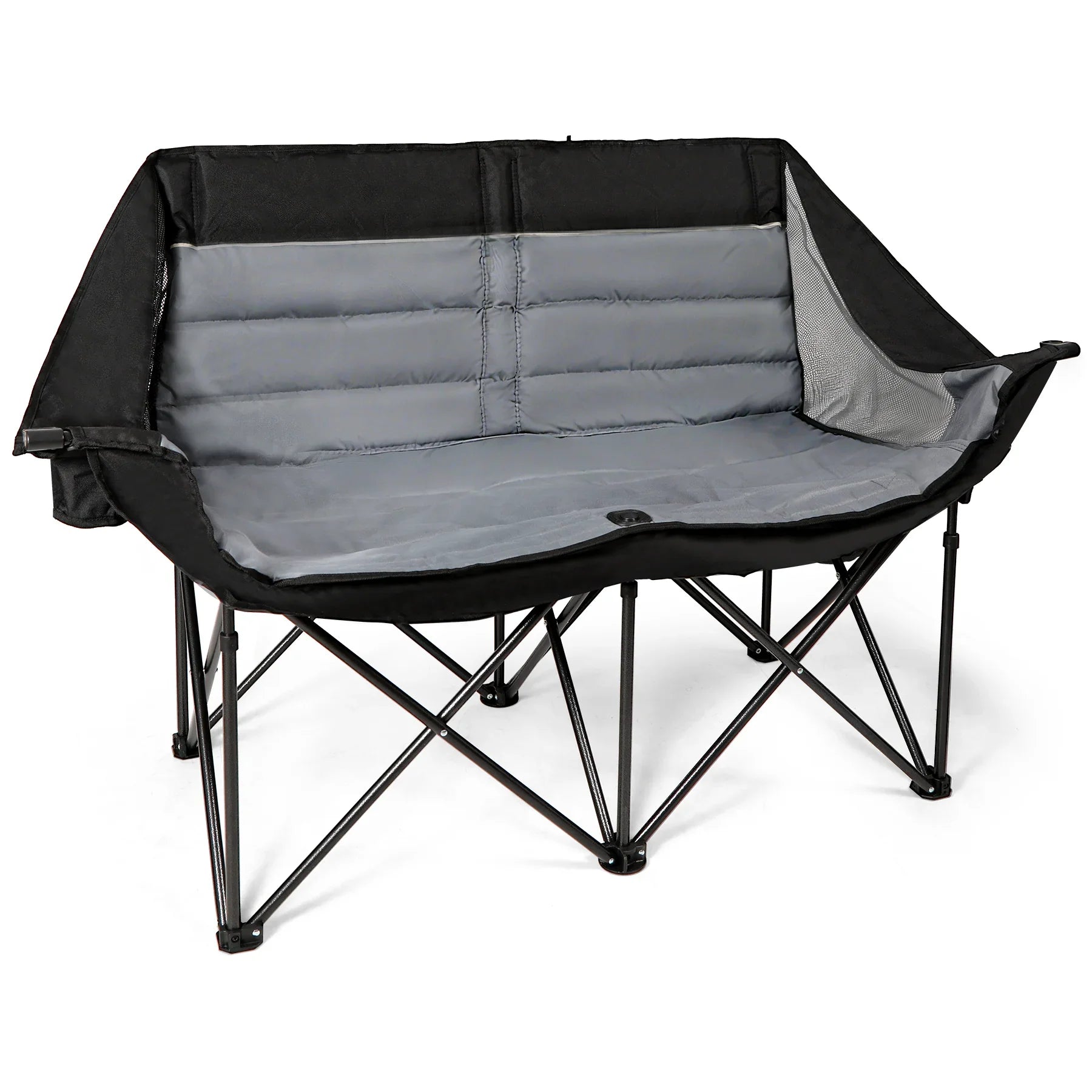 Double Chair Folding Double Camping Chair for Adults,Oversized Portable Loveseat Ch ...