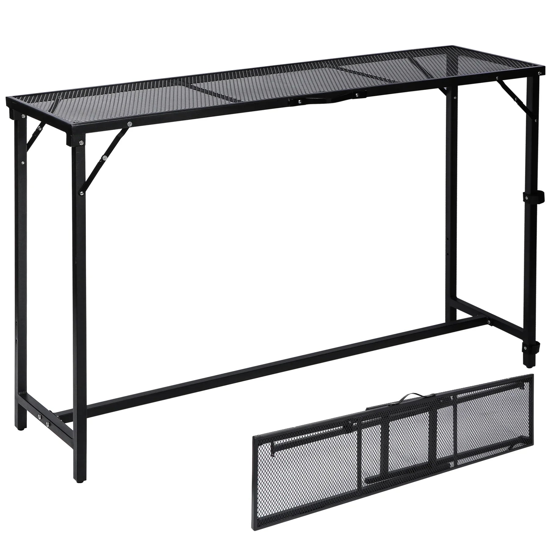 Folding Paito Bar Height Hot Tub Table with Waterproof Mesh Top