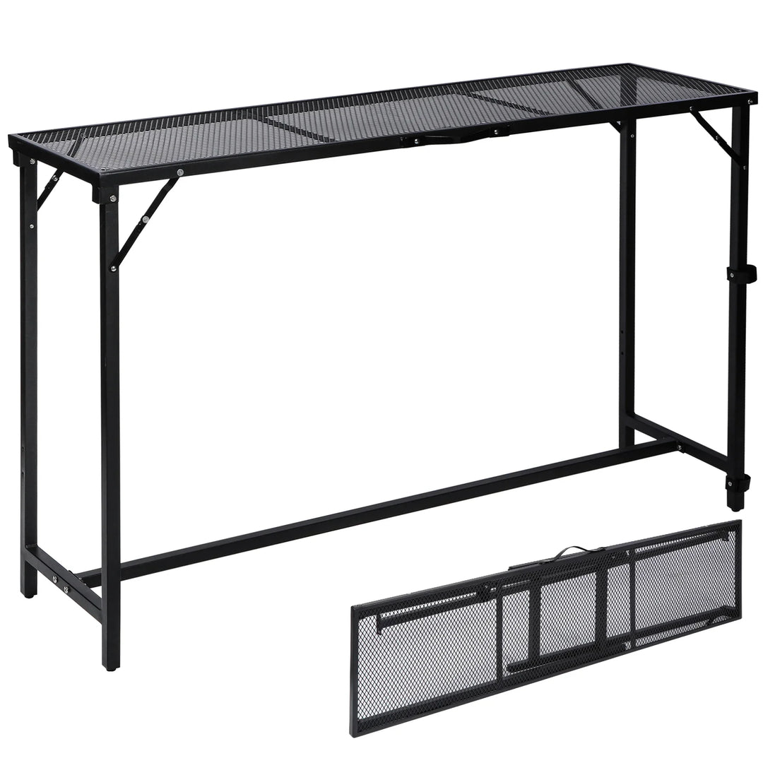 Folding Paito Bar Height Hot Tub Table with Waterproof Mesh Top
