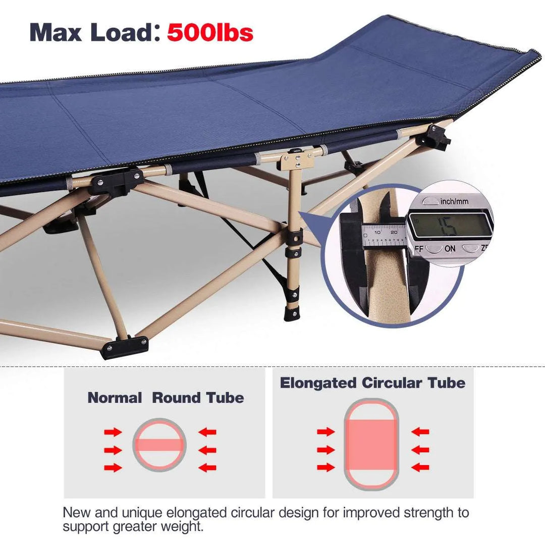 Folding Camping Cots for Adults Heavy Duty, Blue Grey - Redcamp