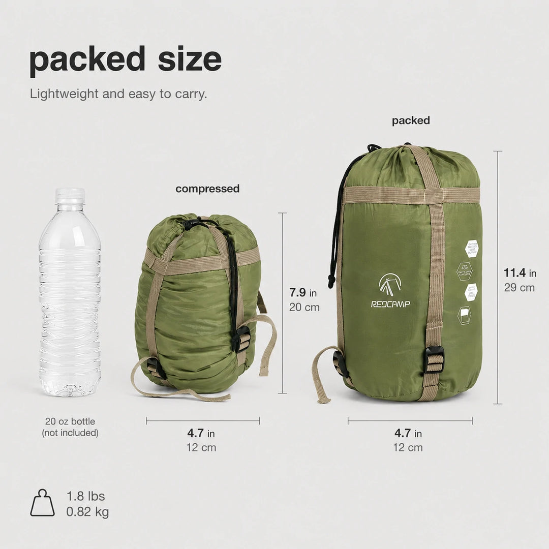 Ultralight Warm Weather Sleeping Bag with Compression Sack