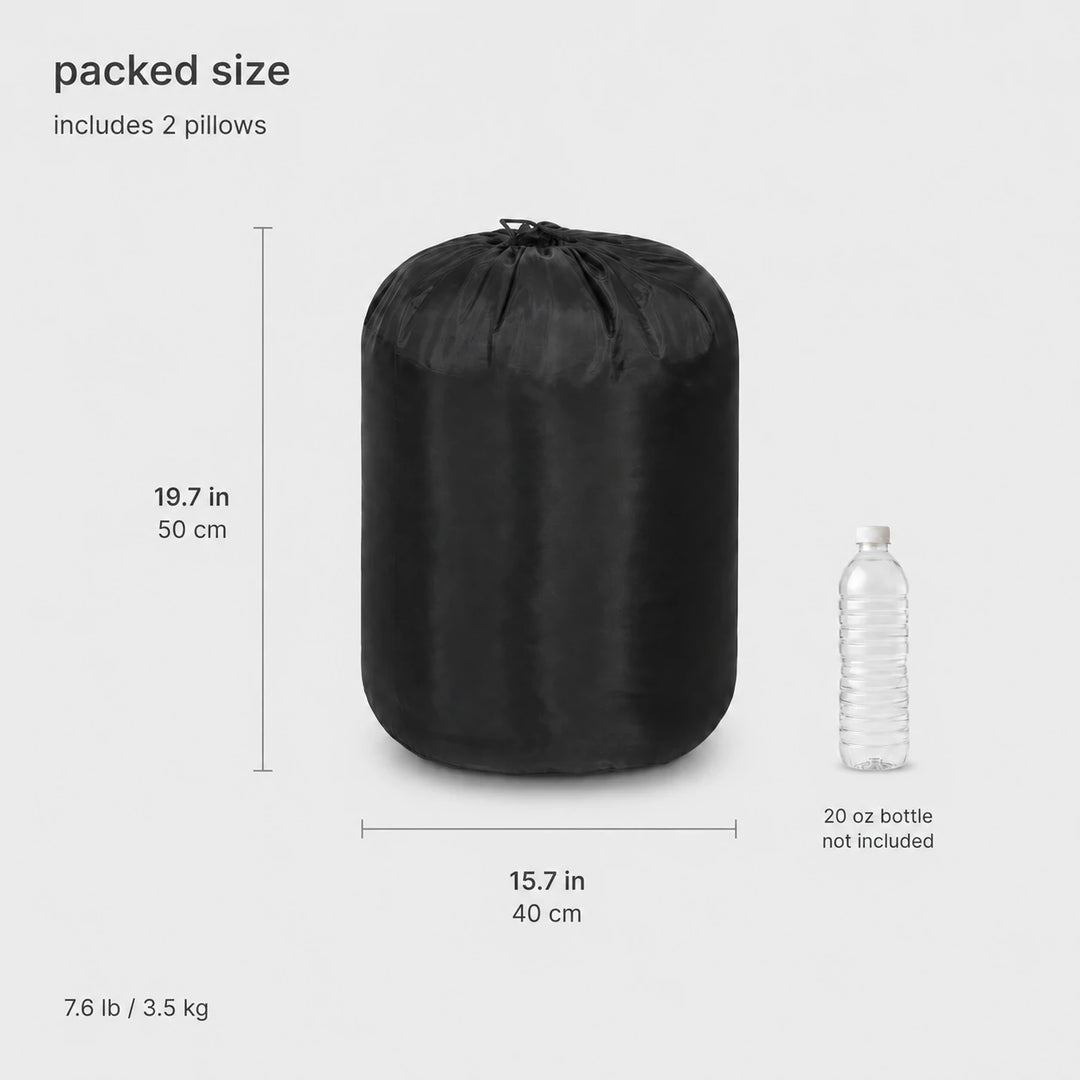 20°F Queen Size Cotton Double Sleeping Bag-Pink Plaid