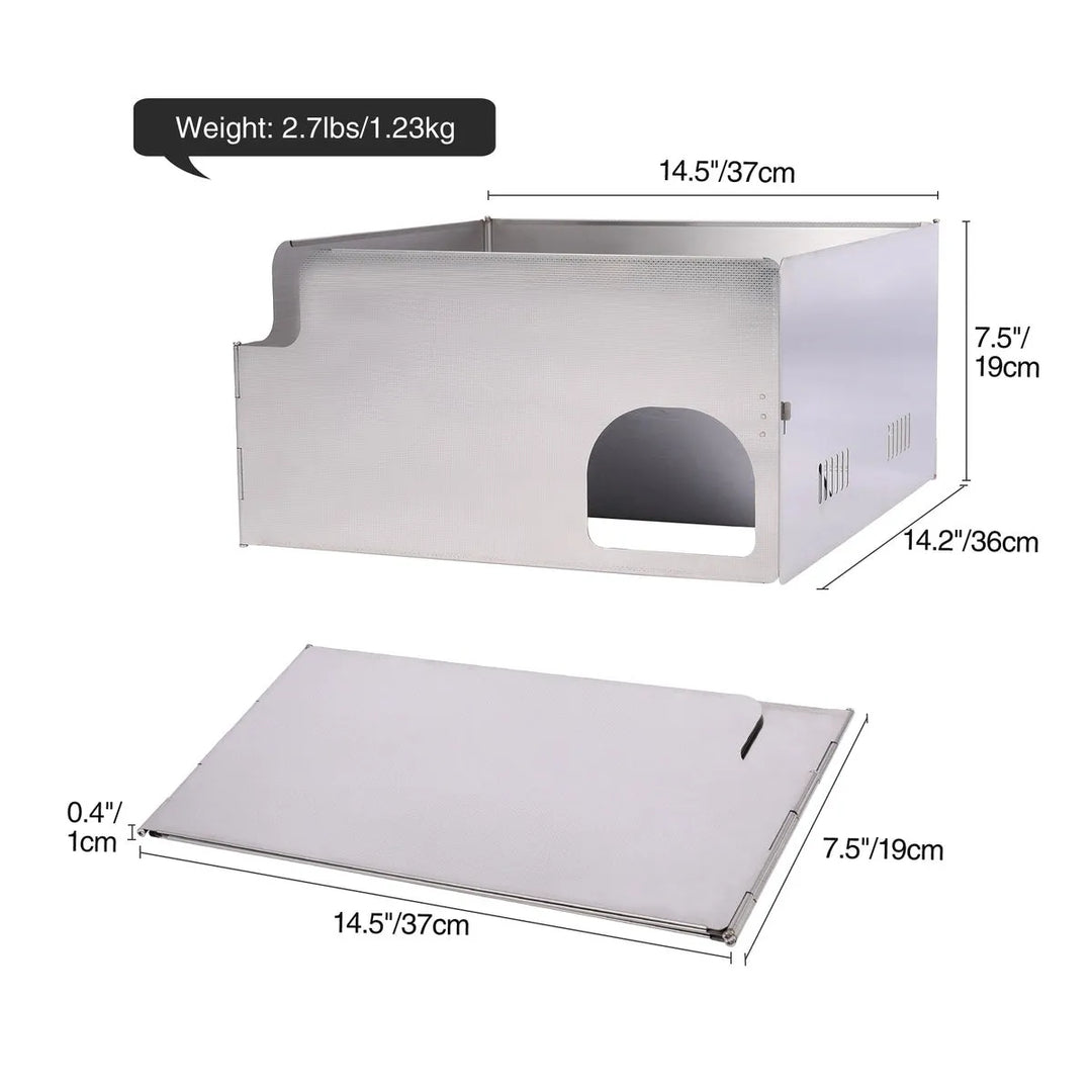 Folding Stainless Steel Stove Windscreen for Outdoor - Redcamp