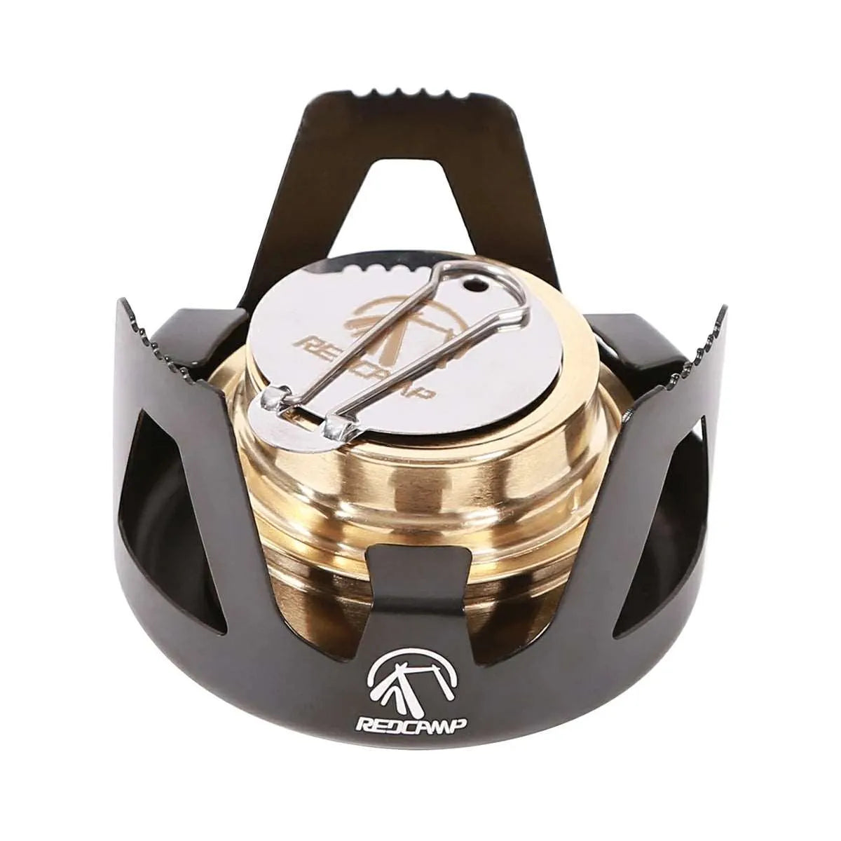 REDCAMP Mini Alcohol Stove with Aluminium Stand for Backpacking Black