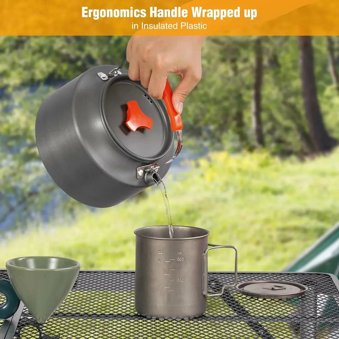 Aluminum Outdoor Camping Kettle with Carrying Bag - Redcamp