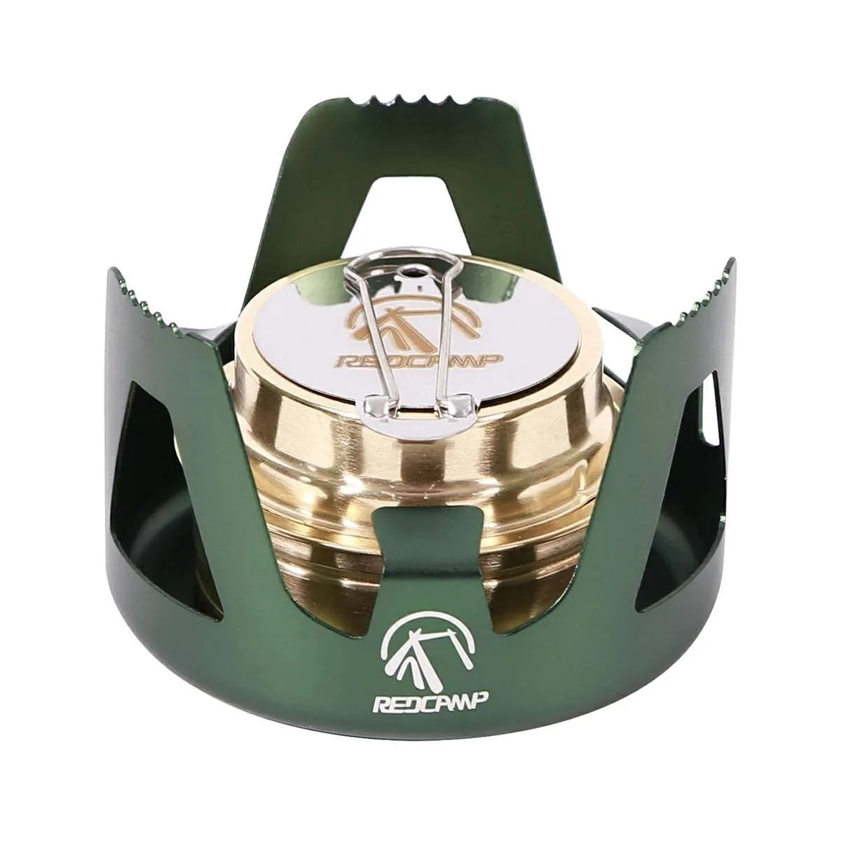 REDCAMP Mini Alcohol Stove with Aluminium Stand for Backpacking green