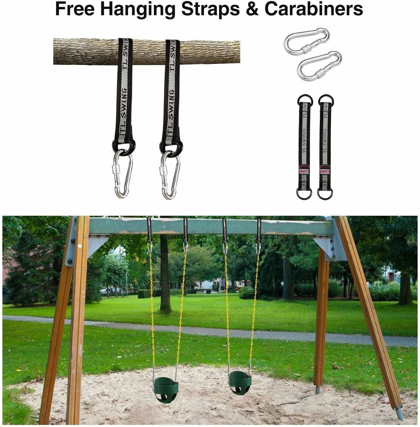 High Back Toddler Bucket Swing Seat with Coated Chains
