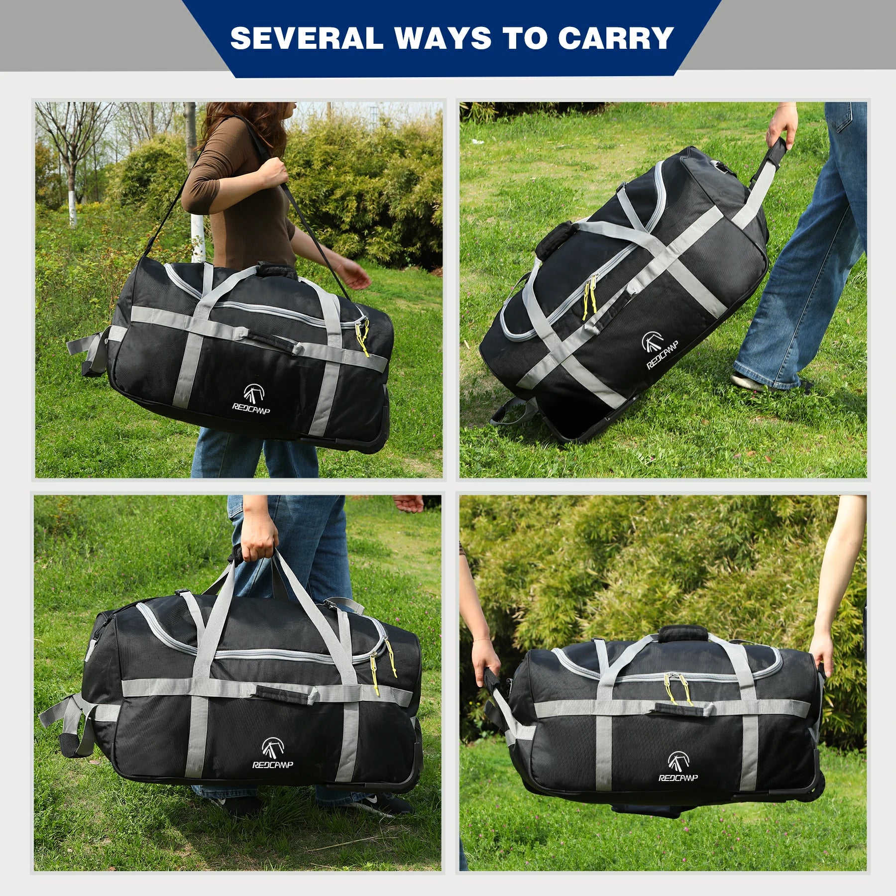 Foldable Duffle Bag with Wheels for Travel 85/120L