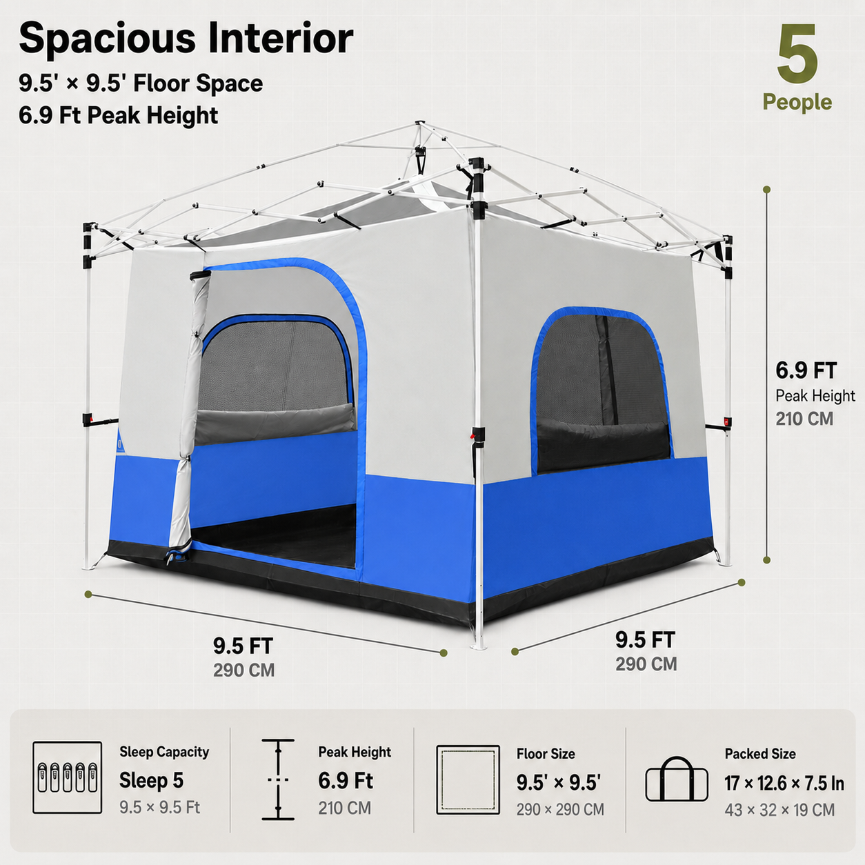 4-6 Person Canopy Camping Tent Inner Attachment