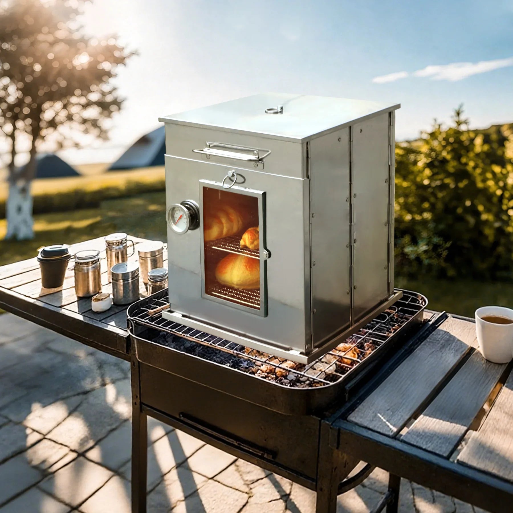 REDCAMP 14H Foldable Camping Oven with 2 Tier France REDCAMP 14H Foldable Camping Oven with 2 Tier France