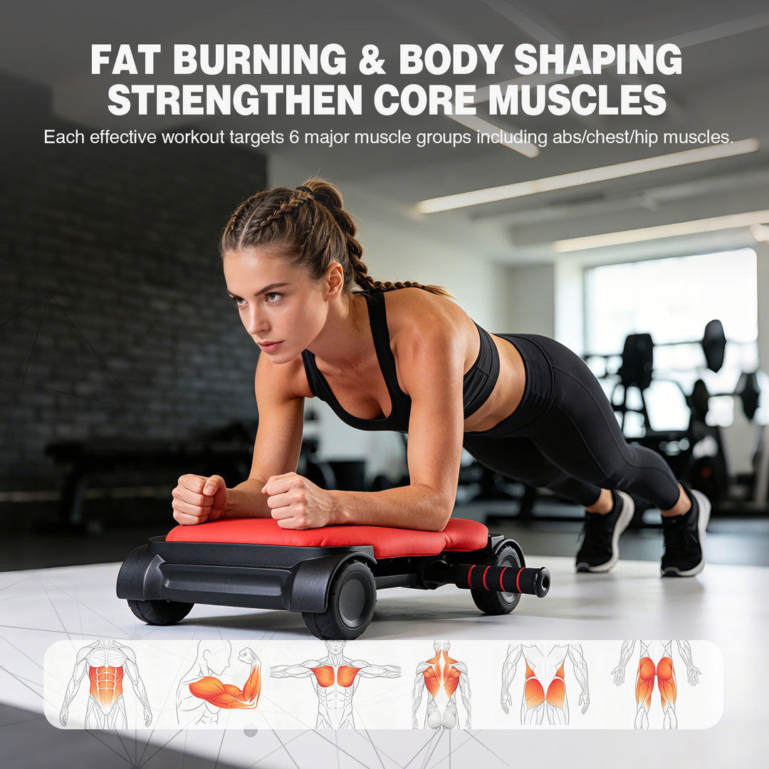 Auto-Rebound 4-Wheel Ab Roller Board