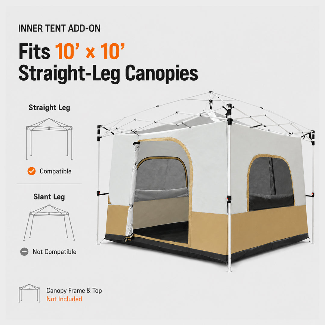 Canopy Tent Inner Tent with Porch for 10x10 & 10x20 Canopies(Canopy not Included)