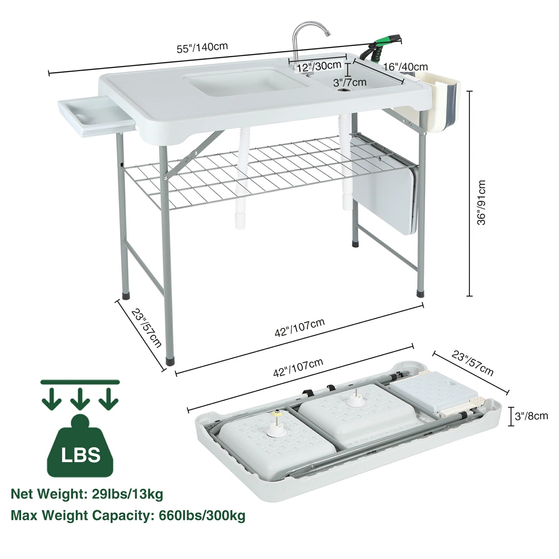 Folding Fish Cleaning Table