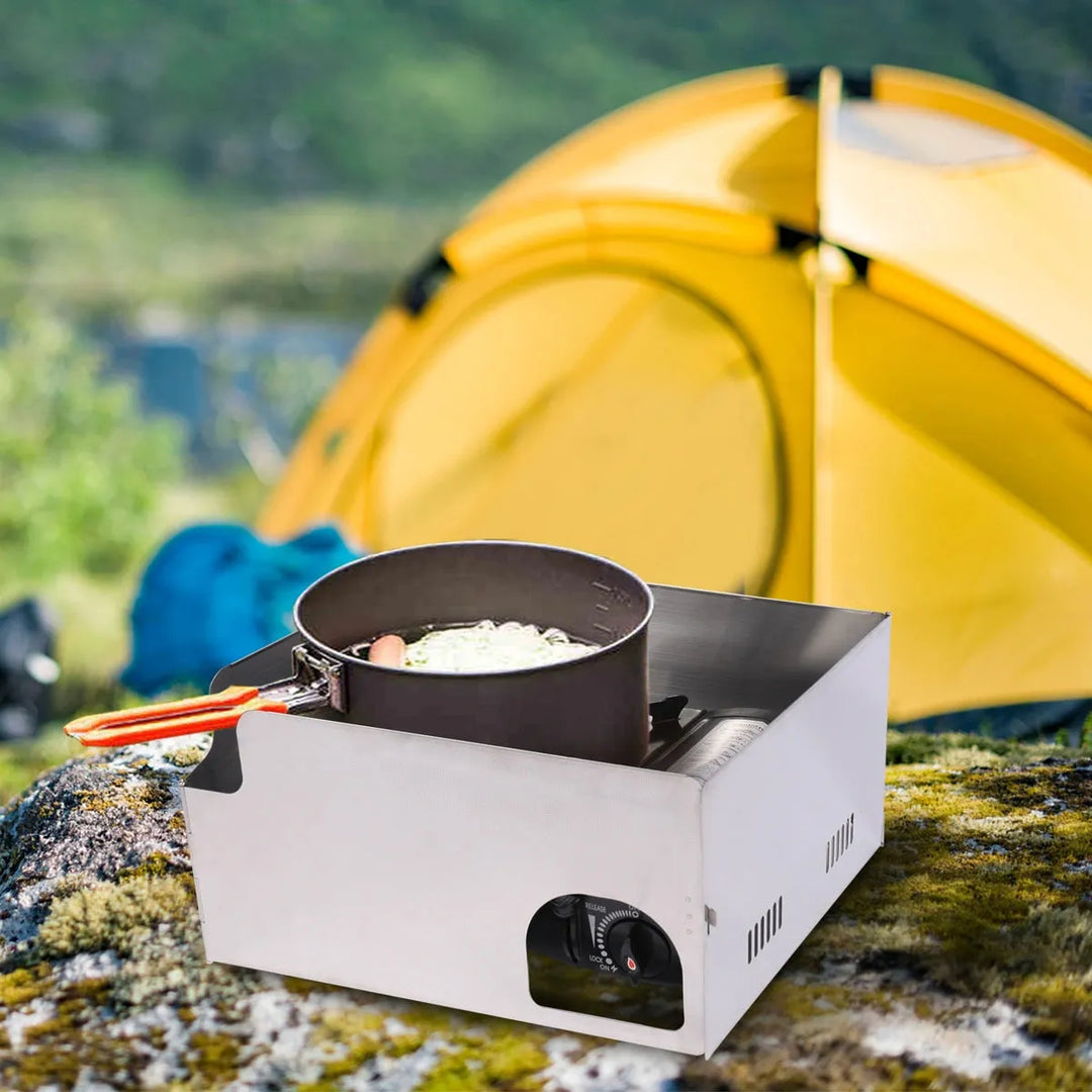 Folding Stainless Steel Stove Windscreen for Outdoor - Redcamp