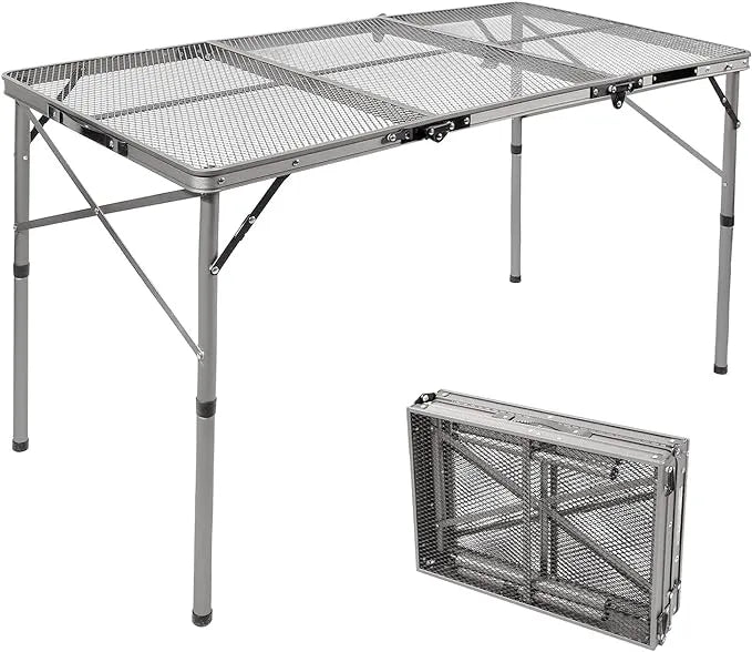 Folding Grill Table for Outside with Adjustable Height Legs - Redcamp