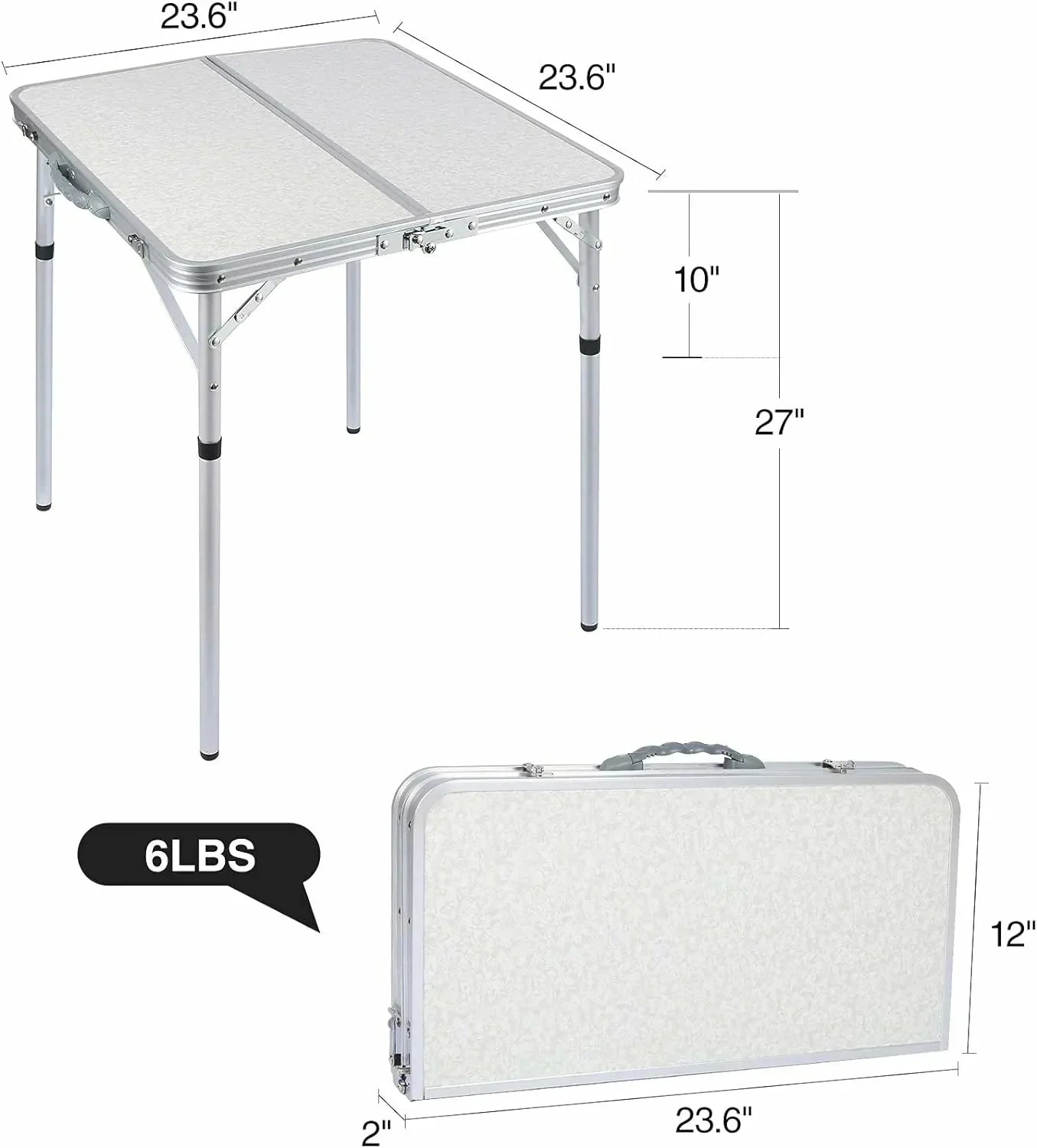 Yellowstone Aluminium Folding Camping Table with Adjustable Legs