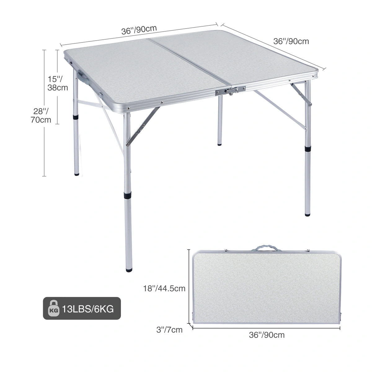 Small Folding Camping Table Adjustable Height