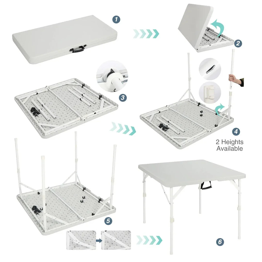 Lightweight Portable Square Card Table with Folding Legs - Redcamp